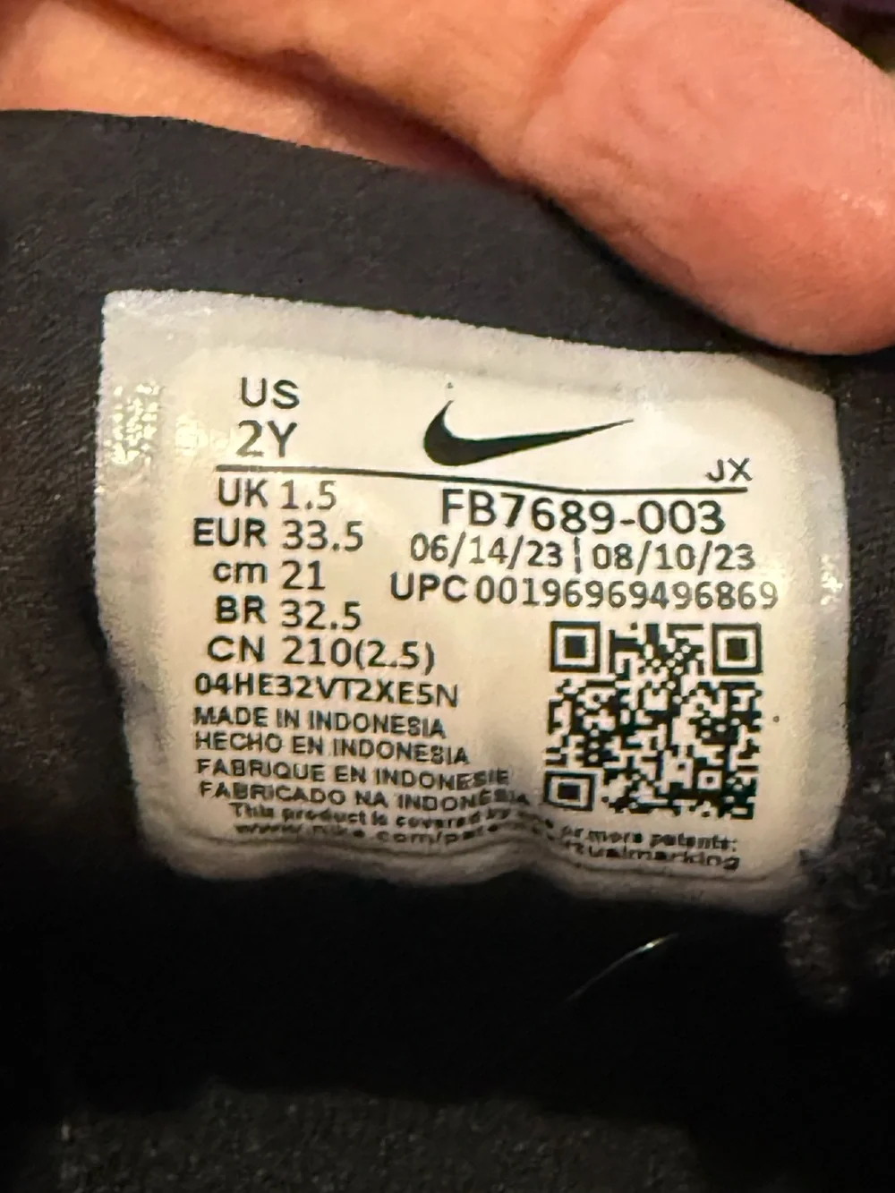 Nike Kids Black and White Swoosh Athletic Sneakers